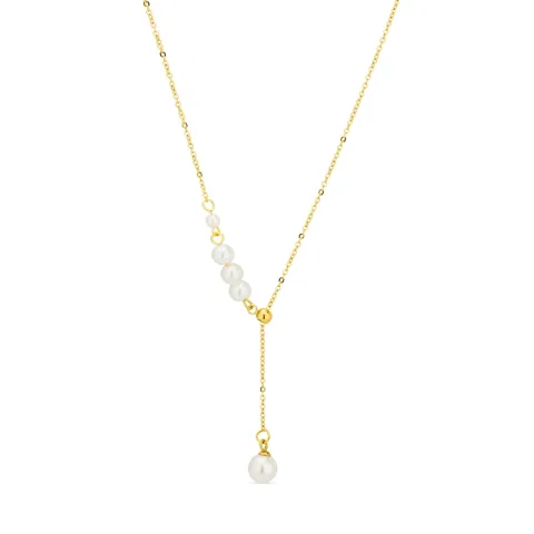 waterproof parel ketting in verguld staal - OCEANA