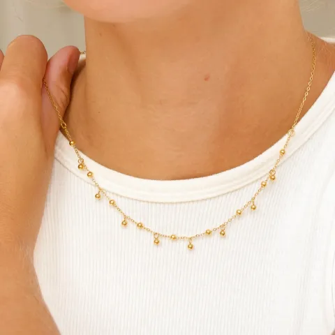 waterproof bolletje ketting in verguld staal - OCEANA
