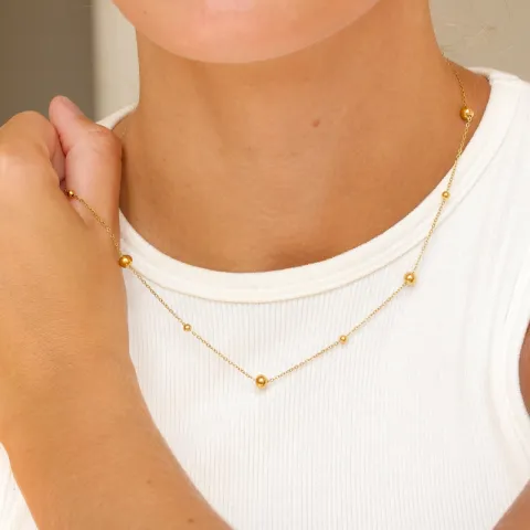 waterproof bolletje ketting in verguld staal - OCEANA