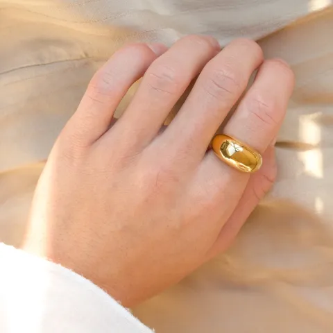 waterproof ring in verguld staal - OCEANA