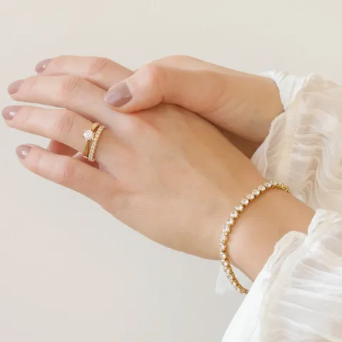 waterproof zirkoon armband in verguld staal - OCEANA