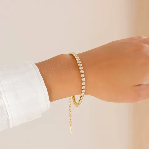 waterproof zirkoon armband in verguld staal - OCEANA