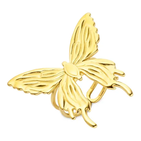 waterproof vlinder ring in verguld staal - OCEANA
