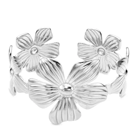 waterproof bloem armband in staal - OCEANA