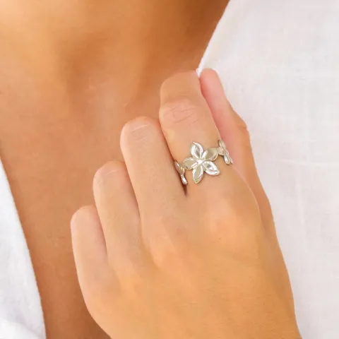 waterproof bloem ring in staal - OCEANA