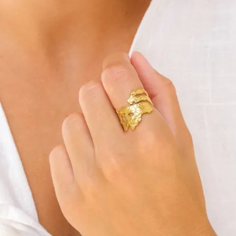 waterproof ring in verguld staal - OCEANA