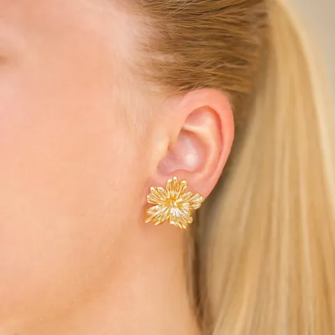waterproof bloem oorbellen in verguld staal - OCEANA
