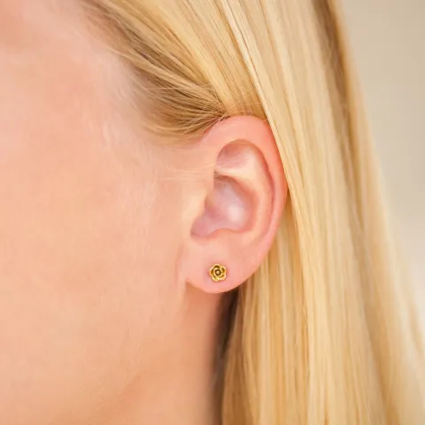 waterproof bloem oorbellen in verguld staal - OCEANA