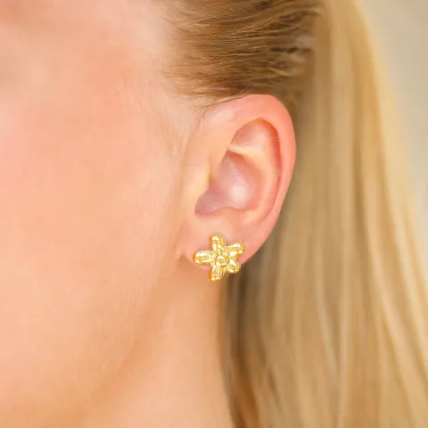 waterproof bloem oorbellen in verguld staal - OCEANA