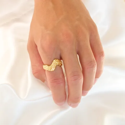 waterproof ring in verguld staal - OCEANA