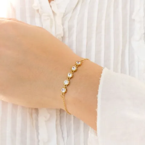 waterproof zirkoon armband in verguld staal - OCEANA