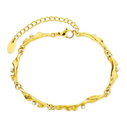 waterproof parel armband in verguld staal - OCEANA