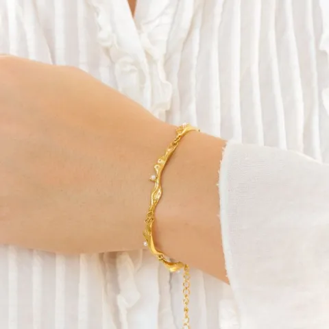 waterproof parel armband in verguld staal - OCEANA