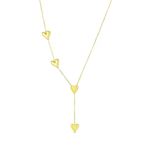 waterproof hart ketting in verguld staal - OCEANA