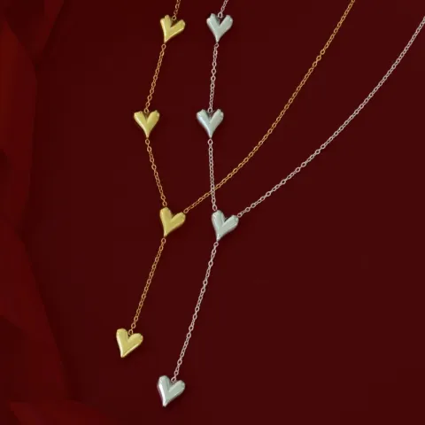 waterproof hart ketting in staal - OCEANA