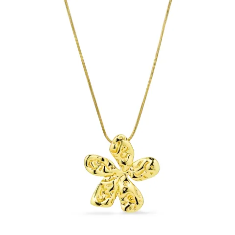 waterproof bloem ketting in verguld staal - OCEANA