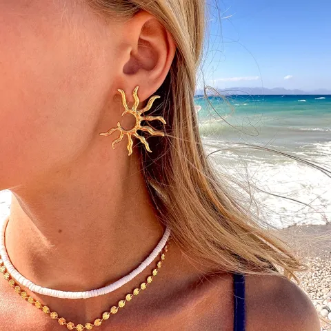 waterproof zon oorbellen in verguld staal - OCEANA