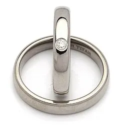 Trouwringen in titanium 0,05 ct