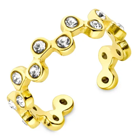 waterproof zirkoon verstelbaar ring in verguld staal - OCEANA
