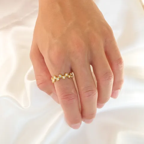 waterproof zirkoon verstelbaar ring in verguld staal - OCEANA