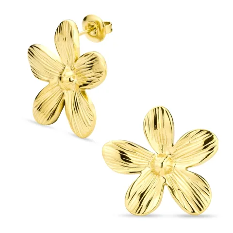 waterproof bloem oorbellen in verguld staal - OCEANA