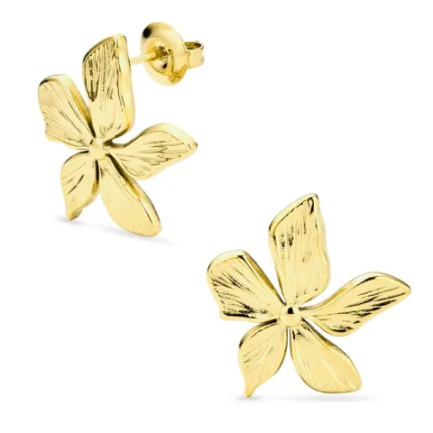 waterproof bloem oorbellen in verguld staal - OCEANA