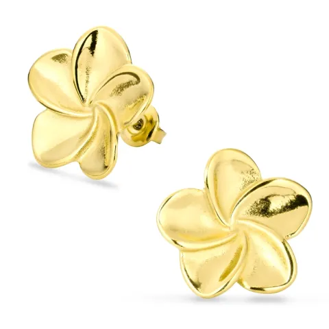 waterproof bloem oorbellen in verguld staal - OCEANA