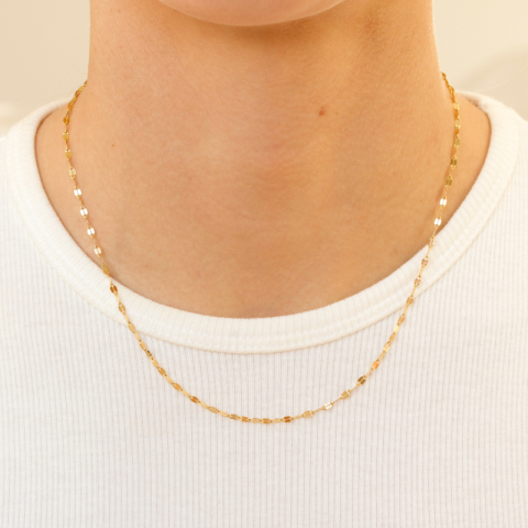 waterproof ketting in verguld staal 40+5 cm x 2 mm  - OCEANA