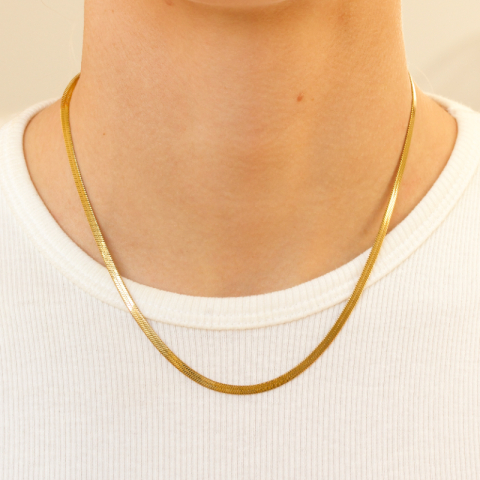 waterproof slangenketting in verguld staal 40+5 cm x 3 mm  - OCEANA