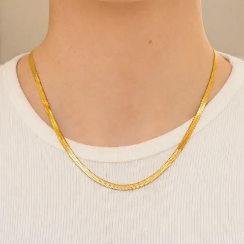 waterproof slangenketting in verguld staal 40+5 cm x 4 mm  - OCEANA