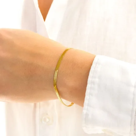 waterproof slangenarmband in verguld staal  x 3 mm  - OCEANA