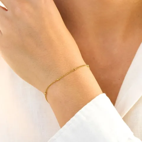 waterproof bolletje armband in verguld staal 16+5 cm x 2,0 mm  - OCEANA