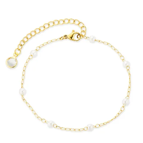 waterproof parel armband in verguld staal - OCEANA