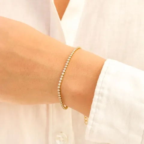 waterproof zirkoon armband in verguld staal - OCEANA