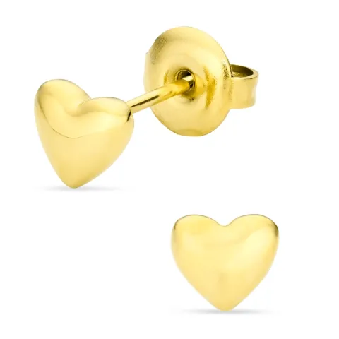 waterproof hart oorsteker in verguld staal - OCEANA