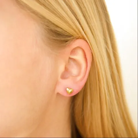 waterproof hart oorsteker in verguld staal - OCEANA