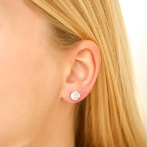 7 mm waterproof zirkoon solitaire oorbel in verguld staal - OCEANA