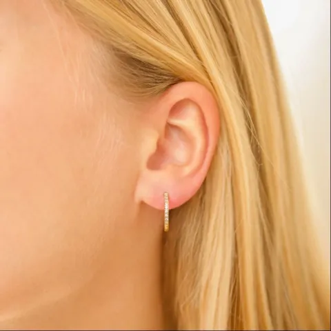 15 mm waterproof zirkoon creool in verguld staal - OCEANA