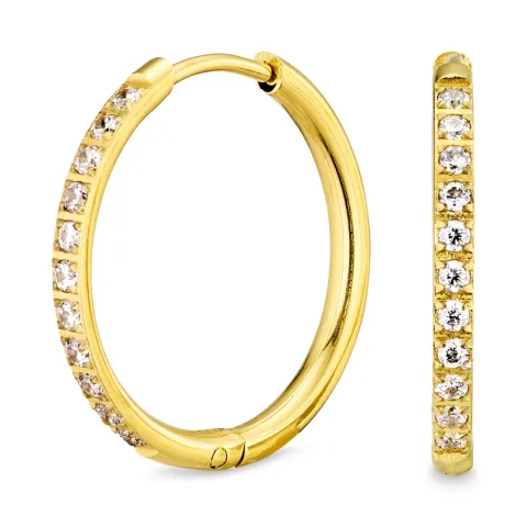 17 mm waterproof zirkoon creool in verguld staal - OCEANA