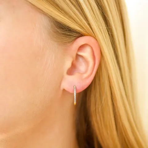 17 mm waterproof zirkoon creool in verguld staal - OCEANA