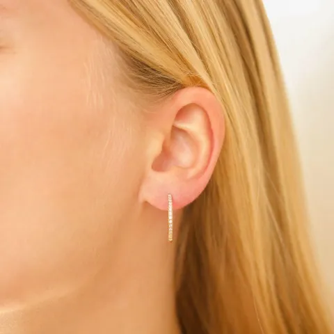 waterproof zirkoon creool in verguld staal - OCEANA