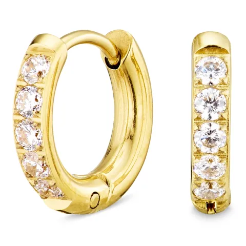 13 mm waterproof zirkoon creool in verguld staal - OCEANA