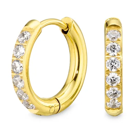 15 mm waterproof zirkoon creool in verguld staal - OCEANA