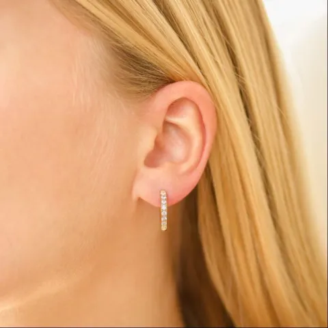 17 mm waterproof zirkoon creool in verguld staal - OCEANA