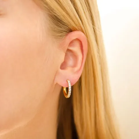 17 mm waterproof zirkoon creool in verguld staal - OCEANA