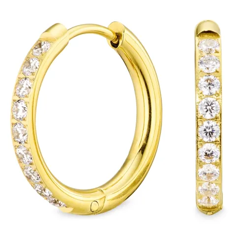 18 mm waterproof zirkoon creool in verguld staal - OCEANA