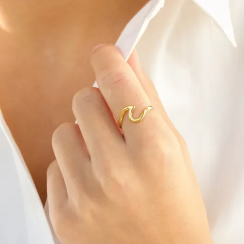 waterproof verstelbaar ring in verguld staal - OCEANA