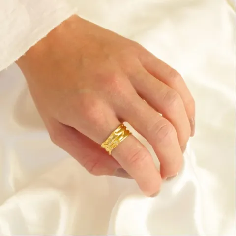 waterproof verstelbaar ring maat 54-58 in verguld staal - OCEANA