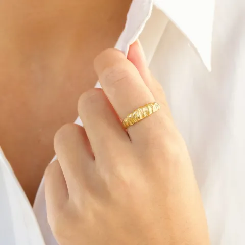 waterproof verstelbaar ring in verguld staal - OCEANA