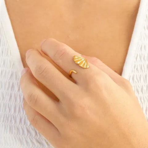 waterproof verstelbaar ring in verguld staal - OCEANA